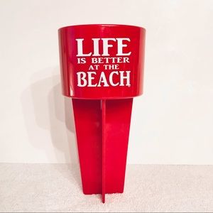 Red ‘Life is Better at The Beach’ Cup Holder